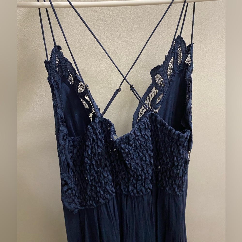 Free People Navy Lace Mini Dress - Picture 3 of 3